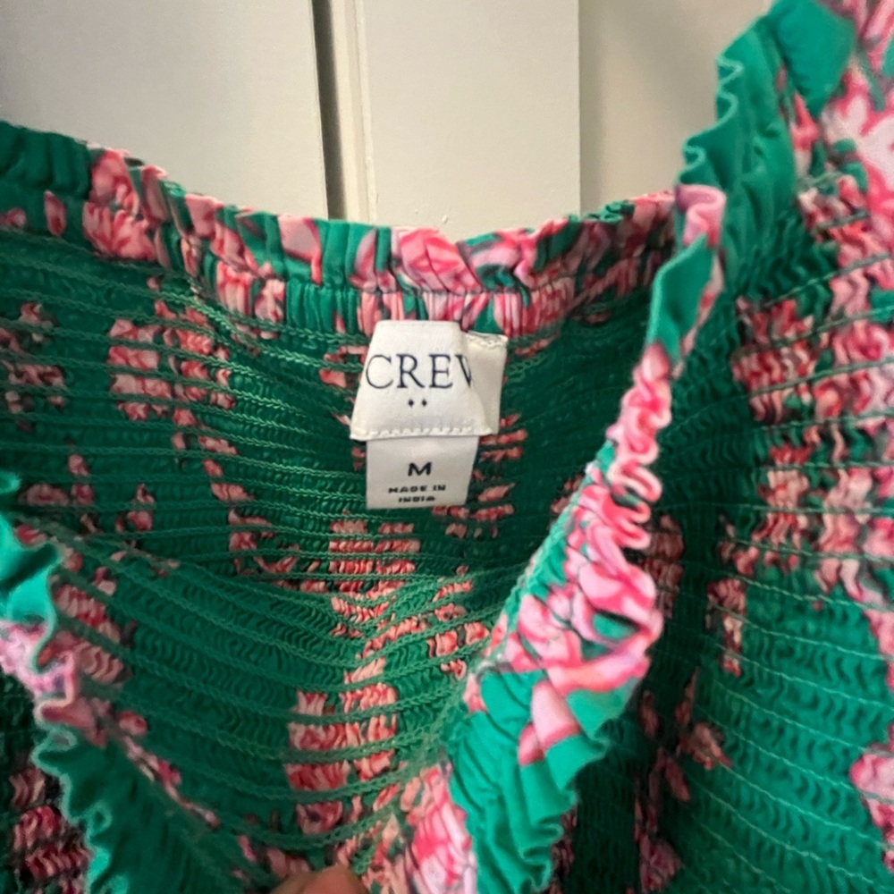 J. Crew green and pink floral summer dress - Picture 4 of 4